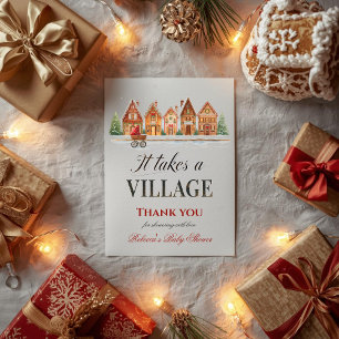 Rustic Barnvagn byage Houses Winter Baby Shower Tack Kort