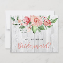 Rustic Barnwood  Blommigt Bridesmaid Frieri Inbjudningar