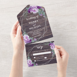 Rustic Barnwood Blommigt Silver & Lila Bröllop