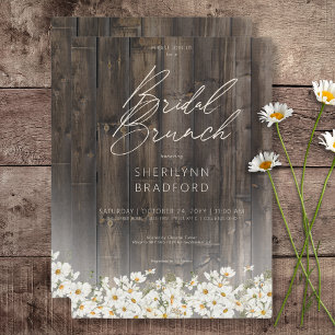Rustic Barnwood & Daisys Möhippa Brunch Inbjudningar