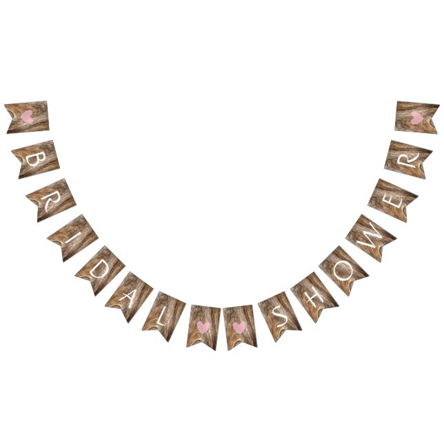 Rustic Barnwood Hearts Brown Möhippa Decor Vimplar (Alla)