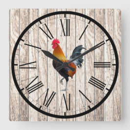 Rustic Barnwood-look Farmhouse Tupp Design Fyrkantig Klocka