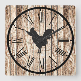 Rustic Barnwood-look Farmhouse Tupp Design Fyrkantig Klocka