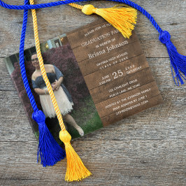 Rustic Barnwood Photo Studenten Inbjudningar