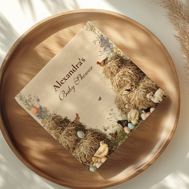 Rustic Barnyard Boskap Baby Shower Pappersservett (Skapare uppladdad)