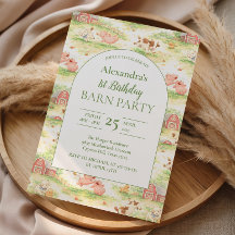 Rustic Barnyard Farm Animals 1st Birthday
