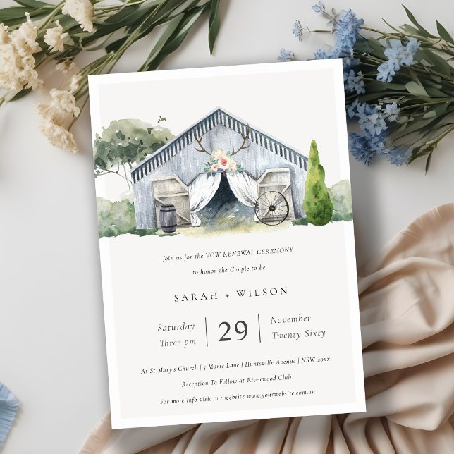Rustic Barnyard Farm Theme Vow Renewal Inbjudan (Skapare uppladdad)