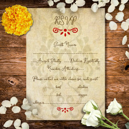 Rustic Baroque Floral Mexican Wedding OSA Kort