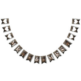 Rustic Barrel Ljus Snöre Baby's Band Mr & Mrs. Vimplar