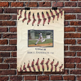 Rustic Baseball Photo Fleecefilt