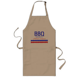 Rustic BBQ Apron Personlig Grilling Gift Långt Förkläde