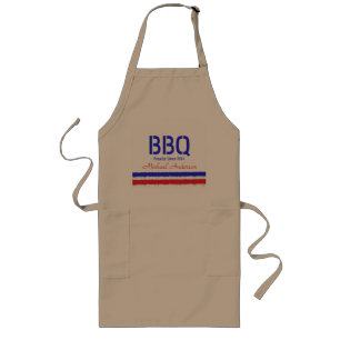 Rustic BBQ Apron Personlig Grilling Gift Långt Förkläde