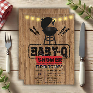 Rustic BBQ-Baby Grill Baby Shower Inbjudningar