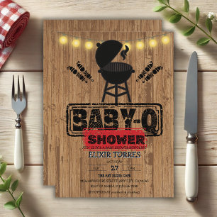 Rustic BBQ-Baby Grill Baby Shower Inbjudningar