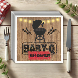 Rustic BBQ-Baby Grill Baby Shower Pappersservett