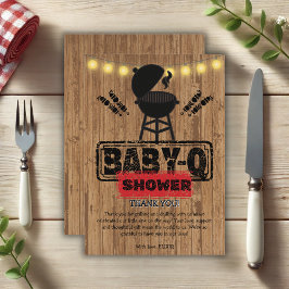 Rustic BBQ-Baby Grill Baby Shower Tack Kort