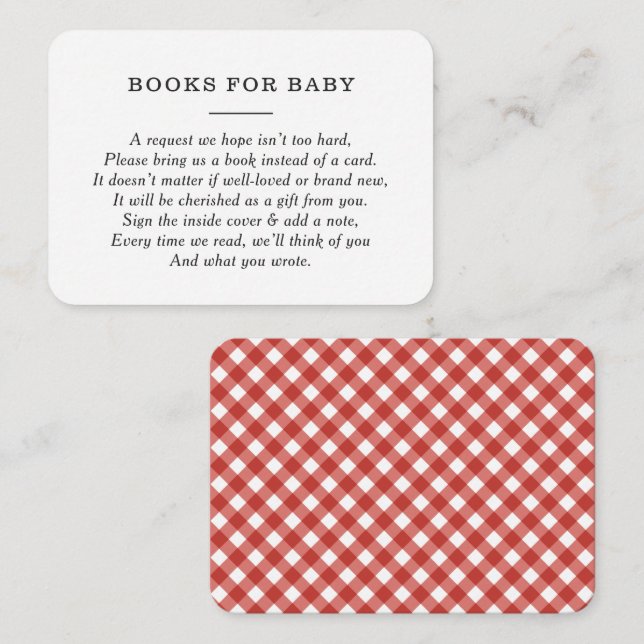 Rustic BBQ Baby Shower Bokar för Baby Request Enc Tilläggskort (Fram/baksida)