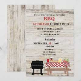 Rustic BBQ Exdoor Grill Picnic Inbjudningar
