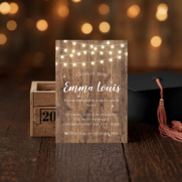 Rustic BBQ Graduation Party Invitation with Photo Inbjudningar