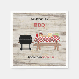 Rustic BBQ Picnic Personlig Papper Pappersservett