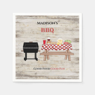 Rustic BBQ Picnic Personlig Papper Pappersservett