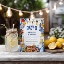 Rustic BBQ, sommarblått Baby-Q Shower