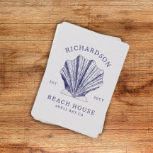 Rustic Beach House Family Namn Snäcka | Blå flotta