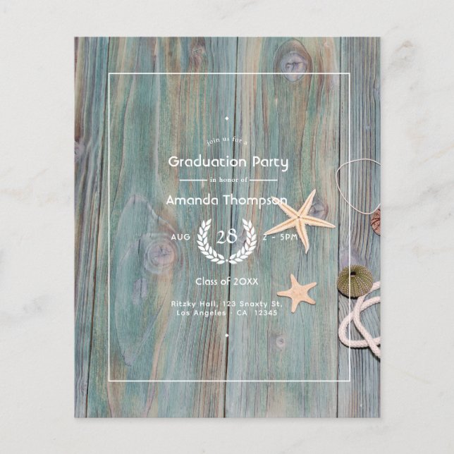 Rustic Beach Nautical Studentfest Flygblad (Framsidan)