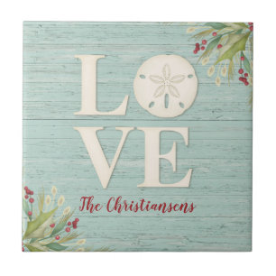 Rustic Beach Sand Dollar Kakelplatta