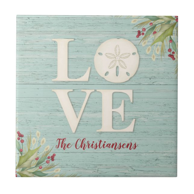 Rustic Beach Sand Dollar Kakelplatta (Framsidan)