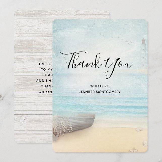 Rustic Beach Scene med Boat Tack (Fram/baksida)