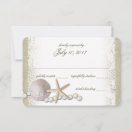 Rustic Beach Snöre och Pearls Response OSA Kort