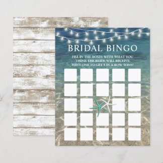 Rustic Beach Starfish Möhippa Bingo Game
