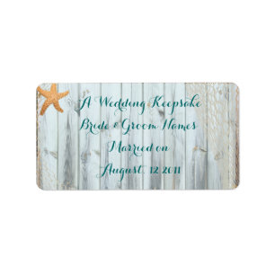 Rustic Beach Starfish Wedding Favor Lip Balm Tube Adressetikett