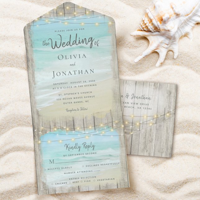 Rustic Beach String Ljus Destination Wedding (Skapare uppladdad)
