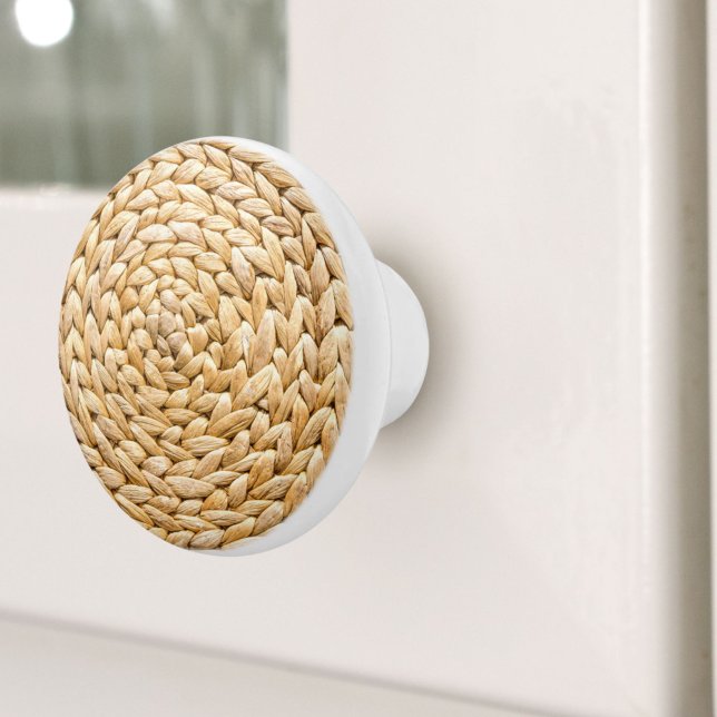 Rustic Beach Tropical Island Woven Wicker Knopp (Rustic Beach Tropical Island Woven Wicker Ceramic Knob)