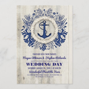 Rustic Beach Wedding Inbjudningar