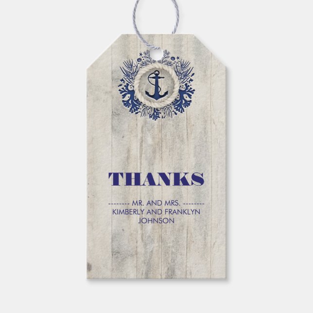 Rustic Beach Wedding Presentetikett (Framsidan)