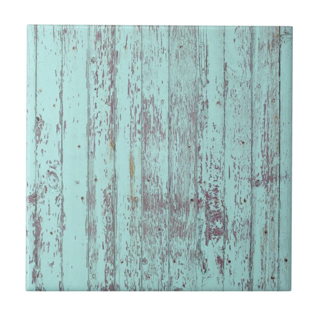 Rustic Beach Wood Distress Blue Ceramic Tile Kakelplatta (Framsidan)