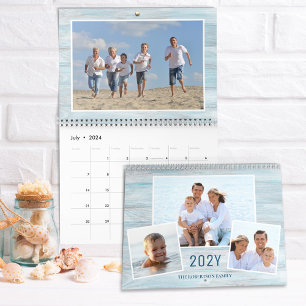 Rustic Beach Wood Family Photos 2024 Kalender