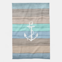Rustic Beach Wood Nautical Rand & Anchor