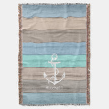Rustic Beach Wood Nautical Rand & Anchor