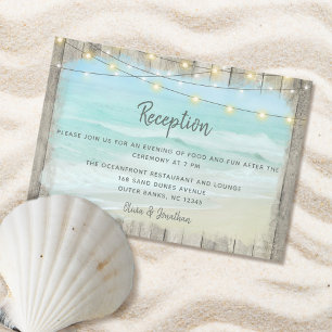 Rustic Beach Wood String Ljus bröllopsmottagning Tilläggskort