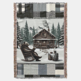 Rustic Bear Blanket | Mysiga Cabin Bok Älskare-pis Filt