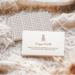Rustic Bear Brun Gingham Blöja Lotteri Tilläggskort