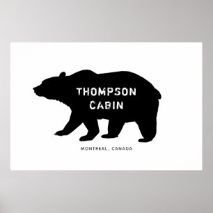 Rustic Bear Cabin Poster