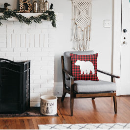 Rustic Bear Plagt Wilderness Cabin Dekorativ kudde