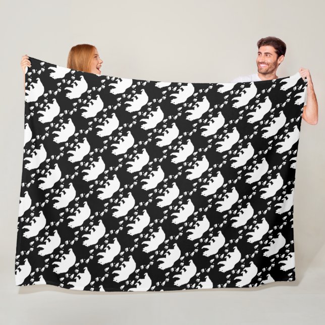 Rustic Bear Tracks Woodland Creature Mönster Fleecefilt (På plats)