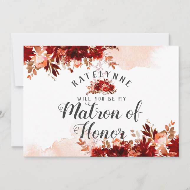 Rustic Beauty be My Matron of Honor Frieri Card (Framsida)