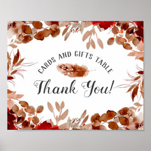 Rustic Beauty Blommiga Kort Och Present Tablett sk Poster
